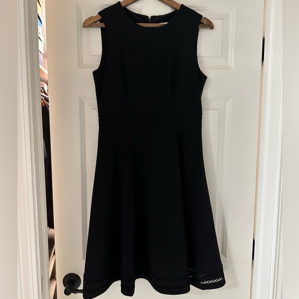 Calvin Klein Eyelet Black Cocktail Dress; sz 8